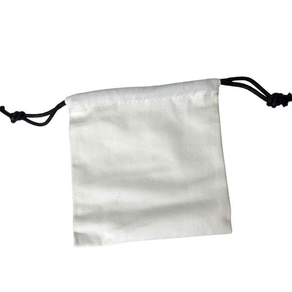 Coach Drawstring Gift Bag White Canvas with Black Logo - Picture 2 of 2